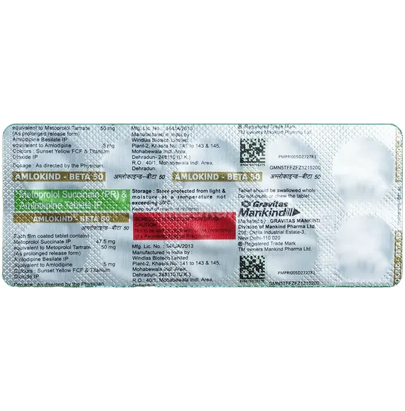 amlokind beta 50mg tablet 10's